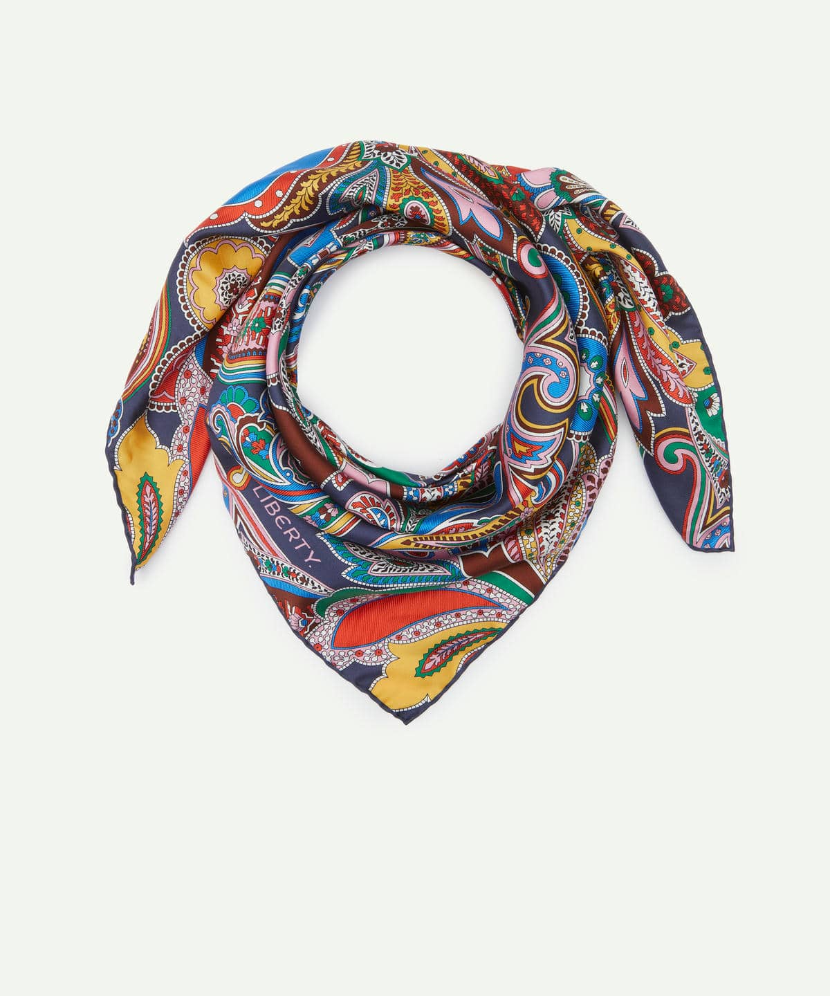 ペイズリー ファンファーレ ジャカード シルクスカーフ 90